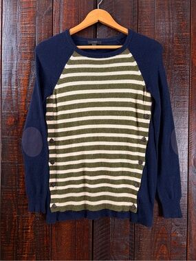 J.Crew Striped Elbow Patch Tunic Sweater‎ XXS